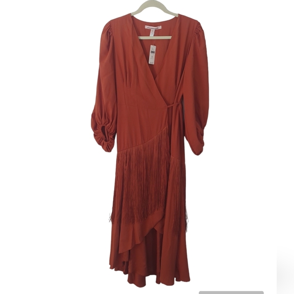 NWT Anthropologie Hutch Fringe Wrap Dress Size Medium Petite - Picture 5 of 9